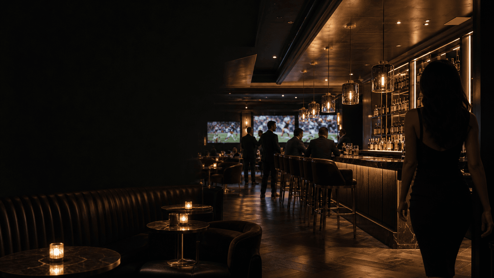 OC11's upscale bar with live sports on large screens